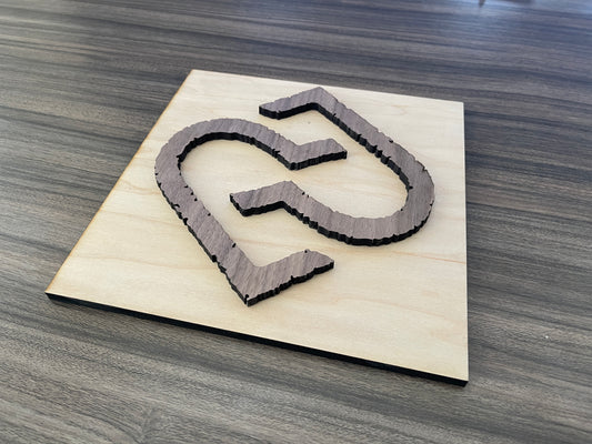 Wooden, Laser Cut, Like-Hearted Logo